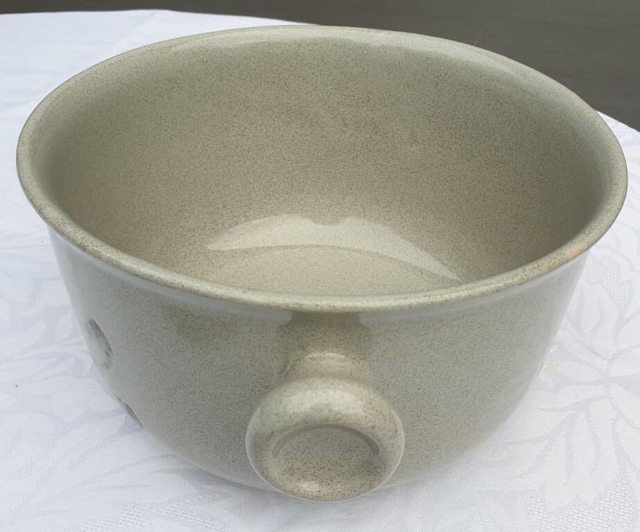 Soup or vinegar sarreguemines morzine 1970 gray floral decoration brown