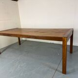 Grande table à manger en teck de style danois du milieu du siècle, années 1960