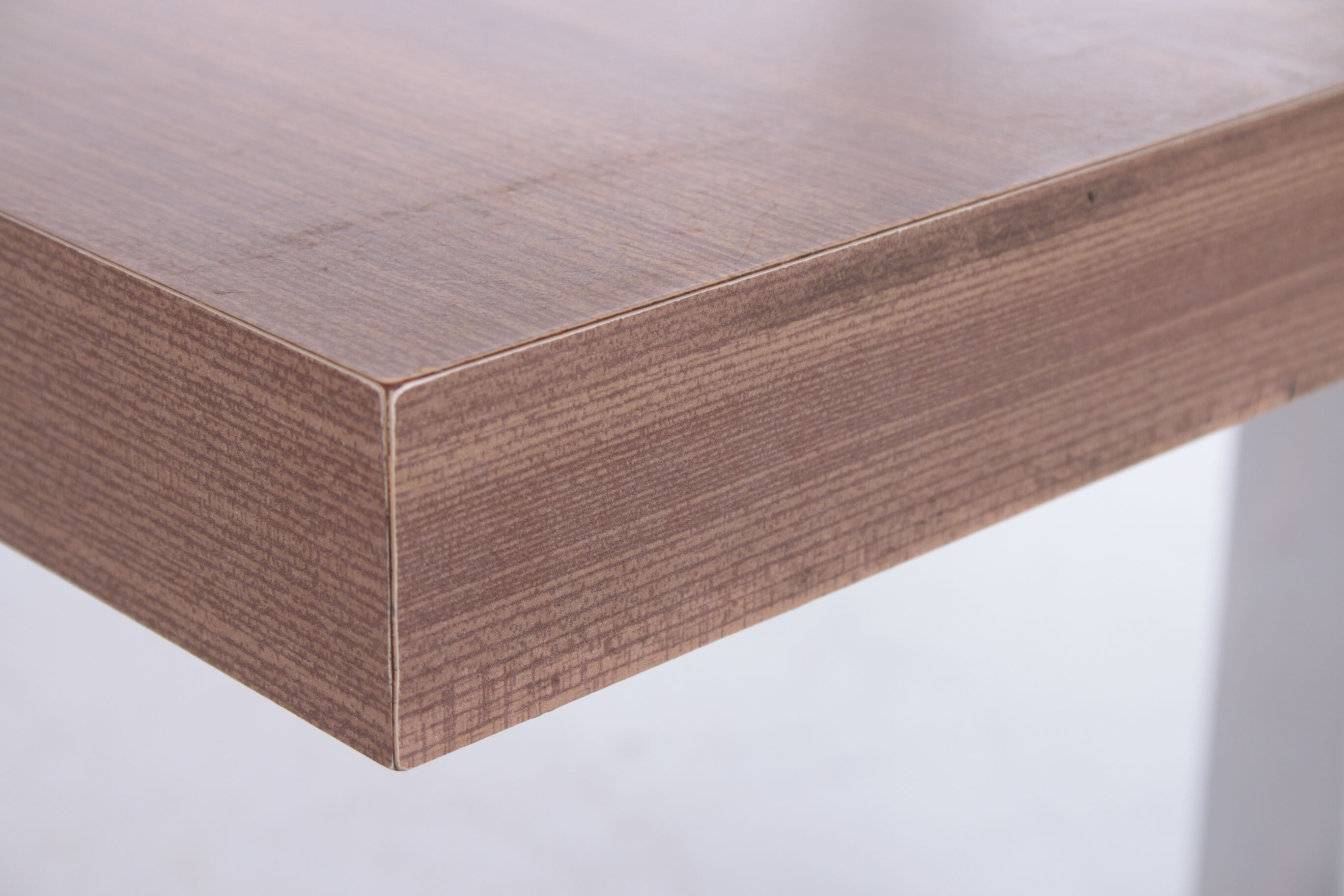 Retro Vintage Strakke Salontafel hout en chroom jaren 70