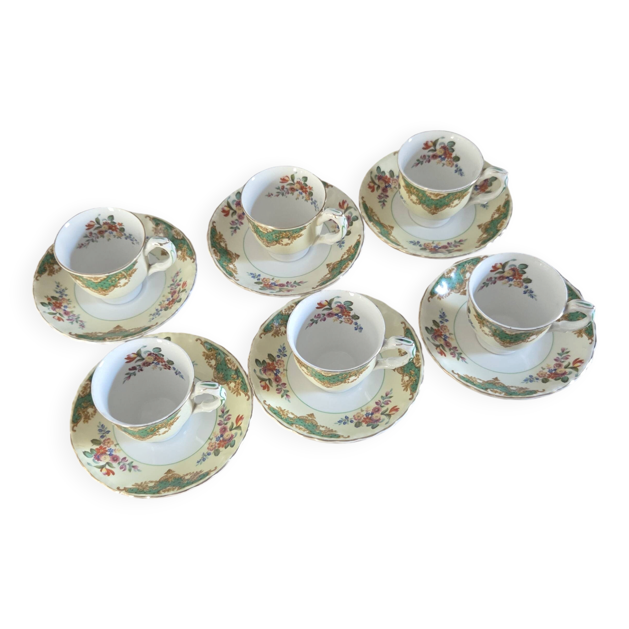 6 cups and 6 saucers w. h. grindley & co.