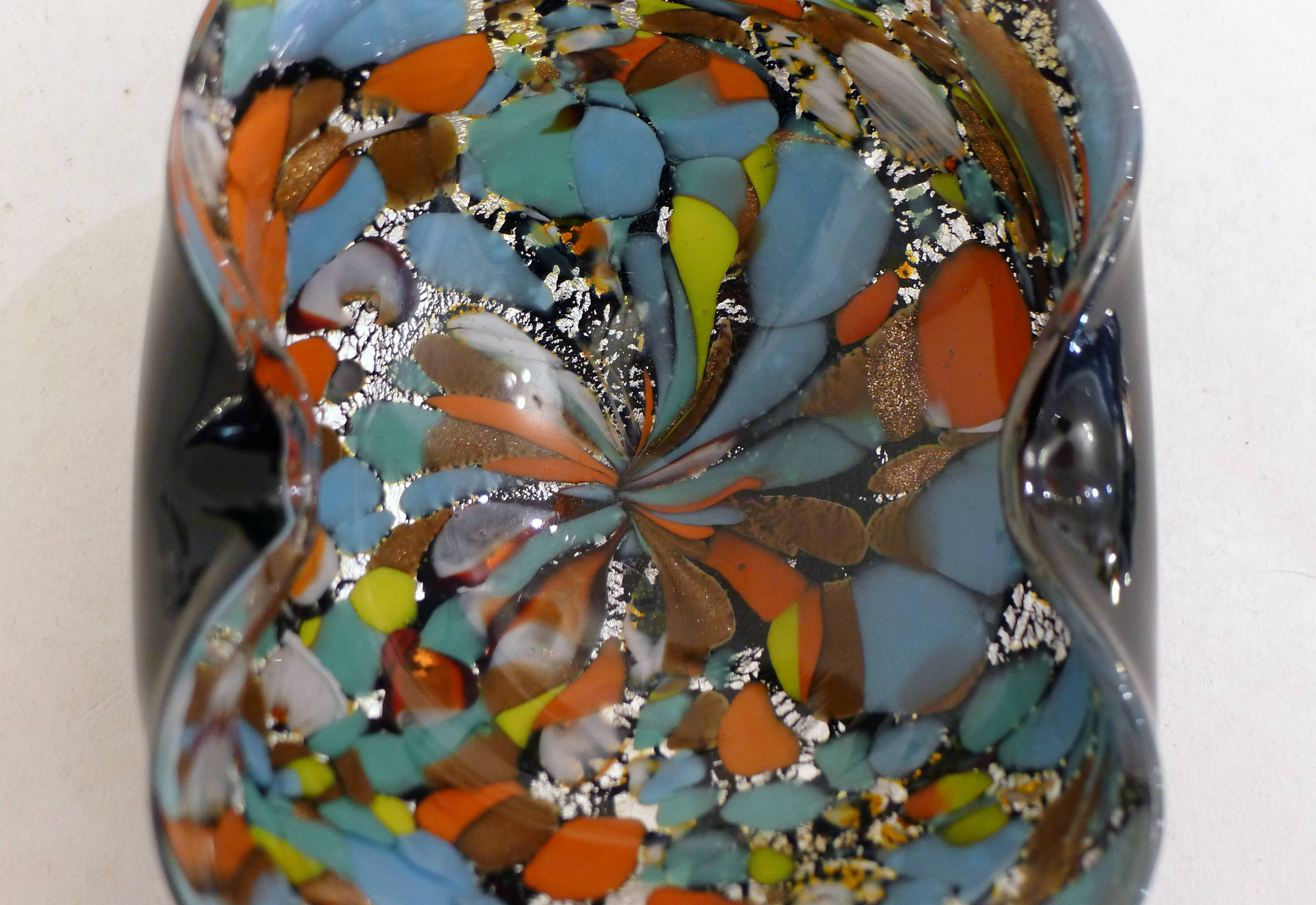 Cendrier Confettis en verre de Murano soufflé