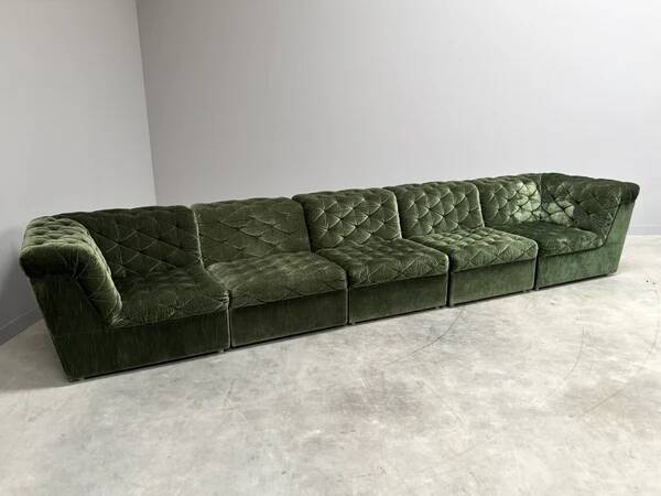 Modular corduroy lounge sofa by Laauser, 1970s