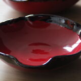 2 red glazed terracotta dishes