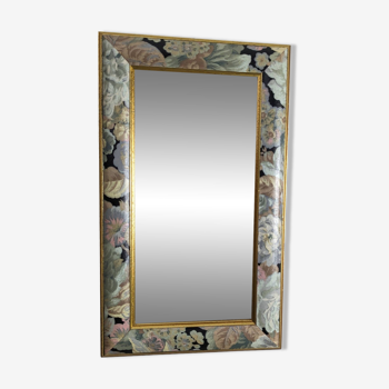 Miroir vintage gris et rose 49 x 29 cm