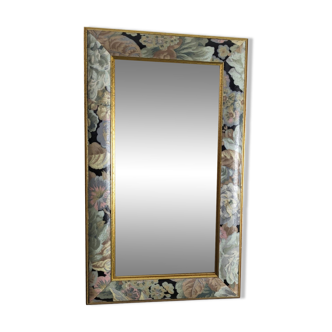 Miroir vintage gris et rose 49 x 29 cm