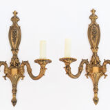 Pair of gilded bronze wall lamps