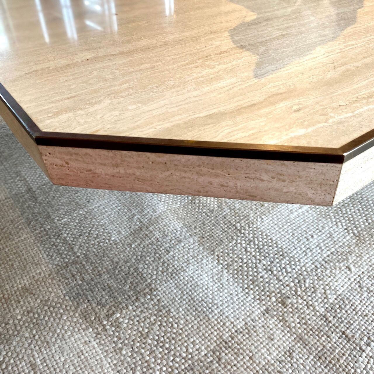 Travertine coffee table