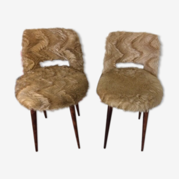 Lot de 2 chaises moumoute