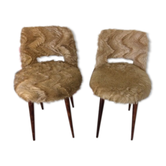 Lot de 2 chaises moumoute