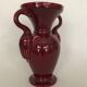 Red baluster vase with pink flamingo handles, signed Ray Camart, Antibes, circa 1960