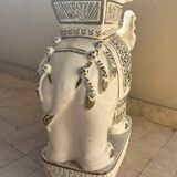 Ceramic elephant stool/stand Hollywood Regency style 1960s