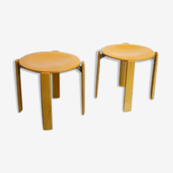 1 pair of stools Dietiker designed by Bruno Rey 1970 vintage