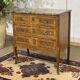 Transitional jump commode in walnut with marble top - 1950s