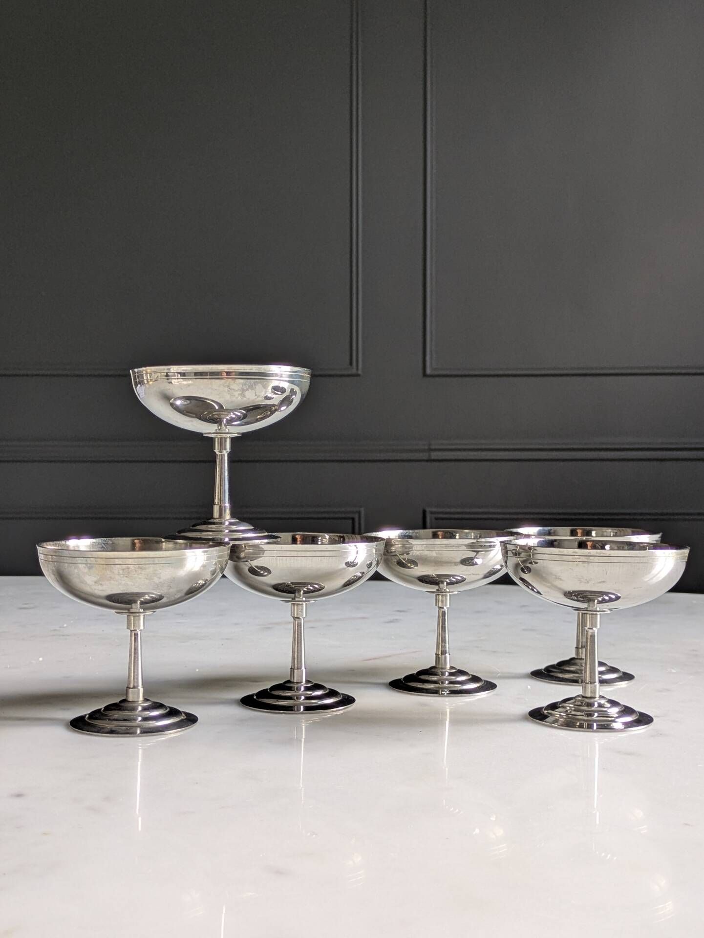 Suite de six coupes à glace/sorbet par Rémy Letang  70'