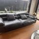 3-seater sofa TARMAC – Roche Bobois Grey leather Alpilles – Design