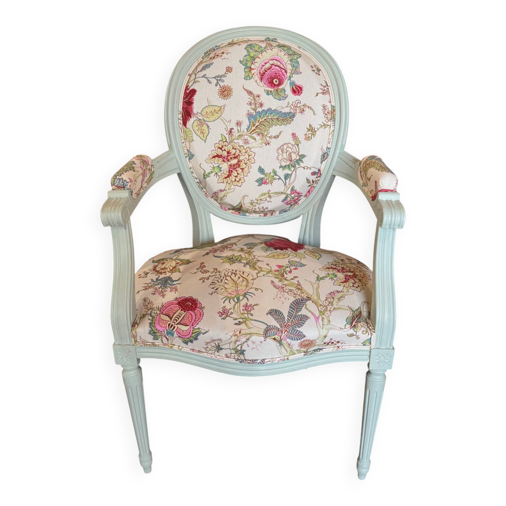 Louis XVI medallion armchair – traditional upholstery