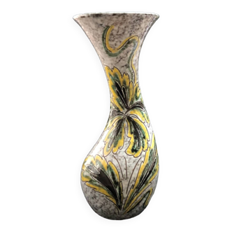 Vase en faïence vintage H. Becquet Quaregnon Belgium de forme libre