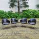 Two Double chairs armchairs leather benches Geoffrey Harcourt Artifort 60s