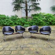 Deux double chaises fauteuils bancs en cuir Geoffrey Harcourt Artifort années 60