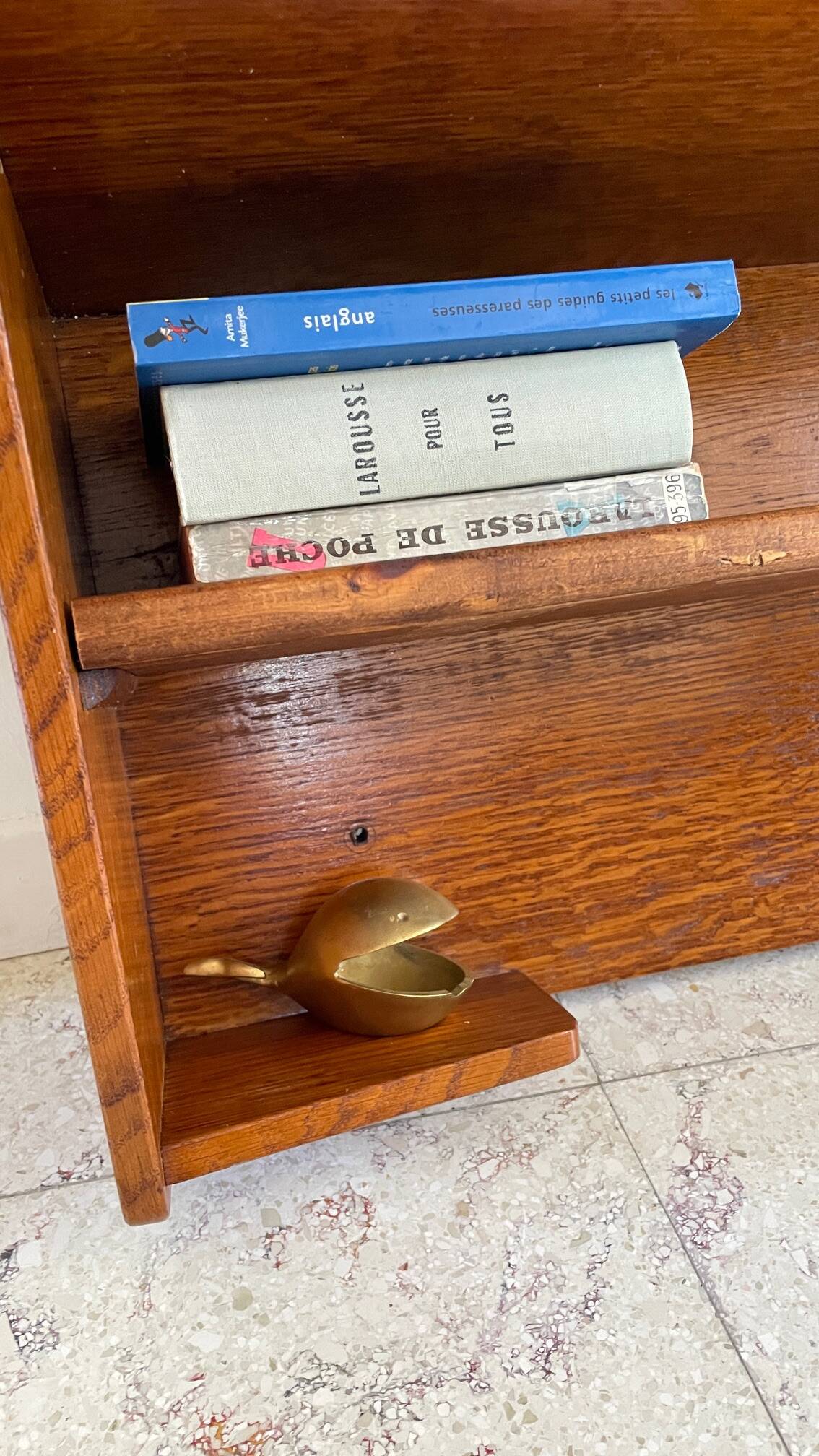 Geometric Wall Shelf Solid Oak Vintage