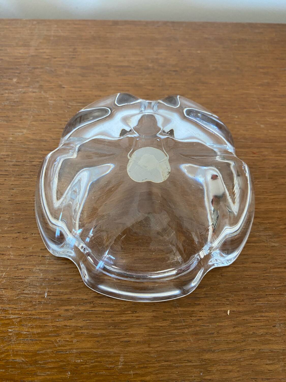 Pair of antique crystal ashtrays from Arques, France