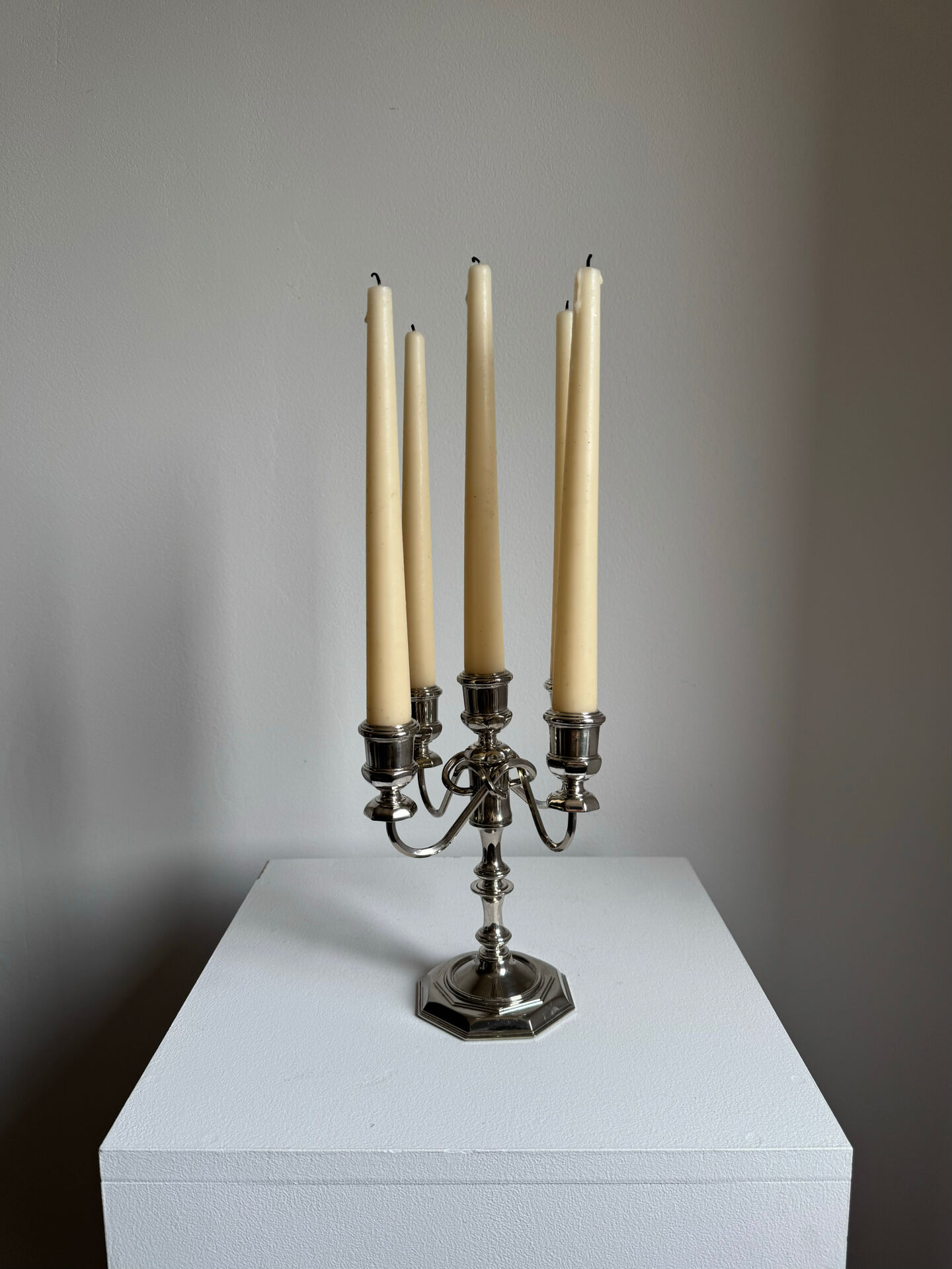 Vintage English 5 Armed Silver Plated Candelabra