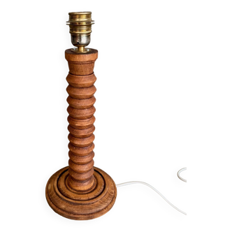 Turned wooden lamp base