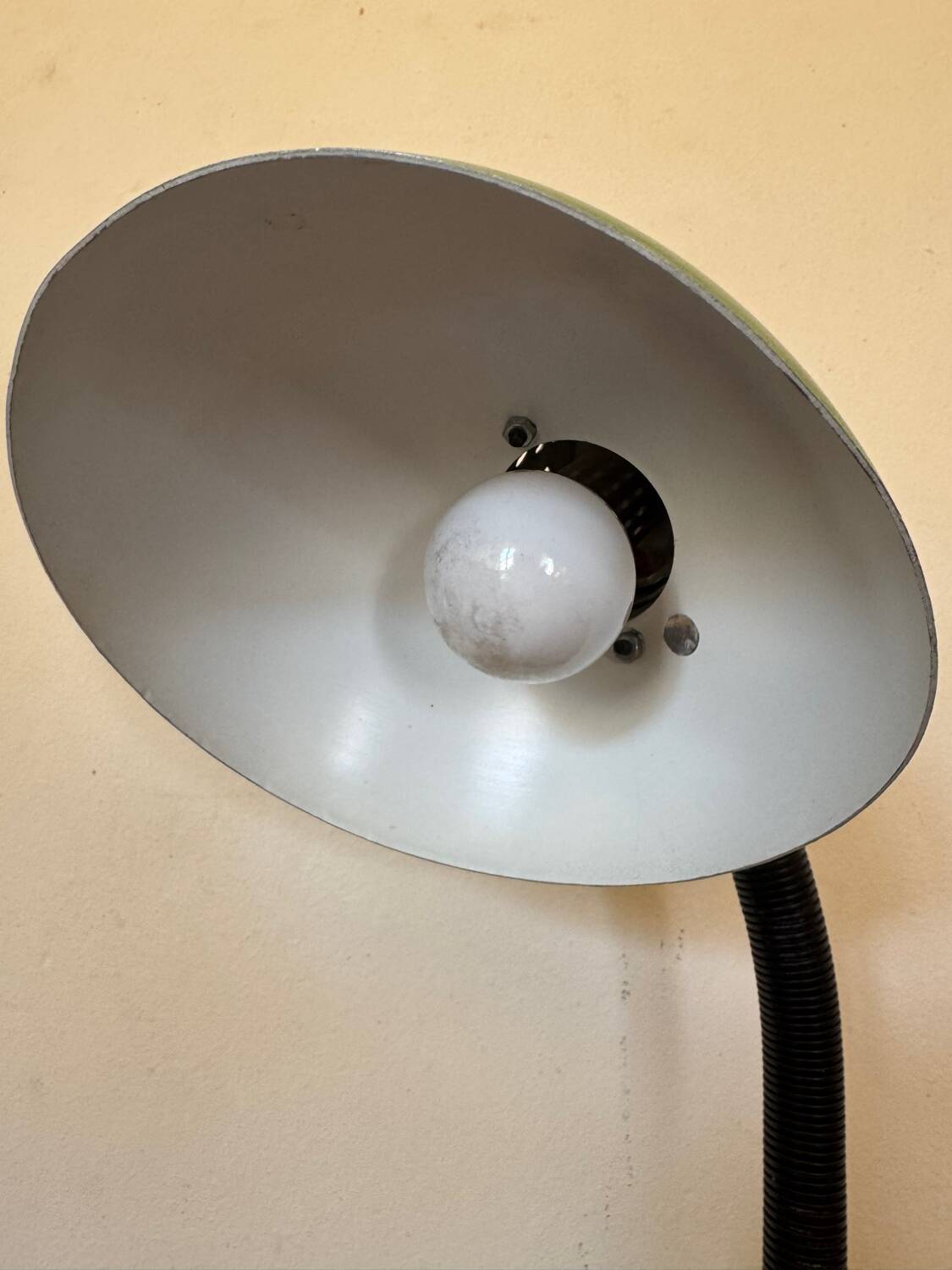 Green Aluminor articulated desk lamp from the 70s