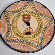 Pair of decorative plates Henriot Quimper, Soulac design, 1973, 18 cm