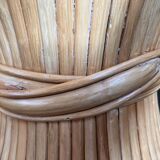 Table basse ronde gerbe de blé en rotin par John McGuire