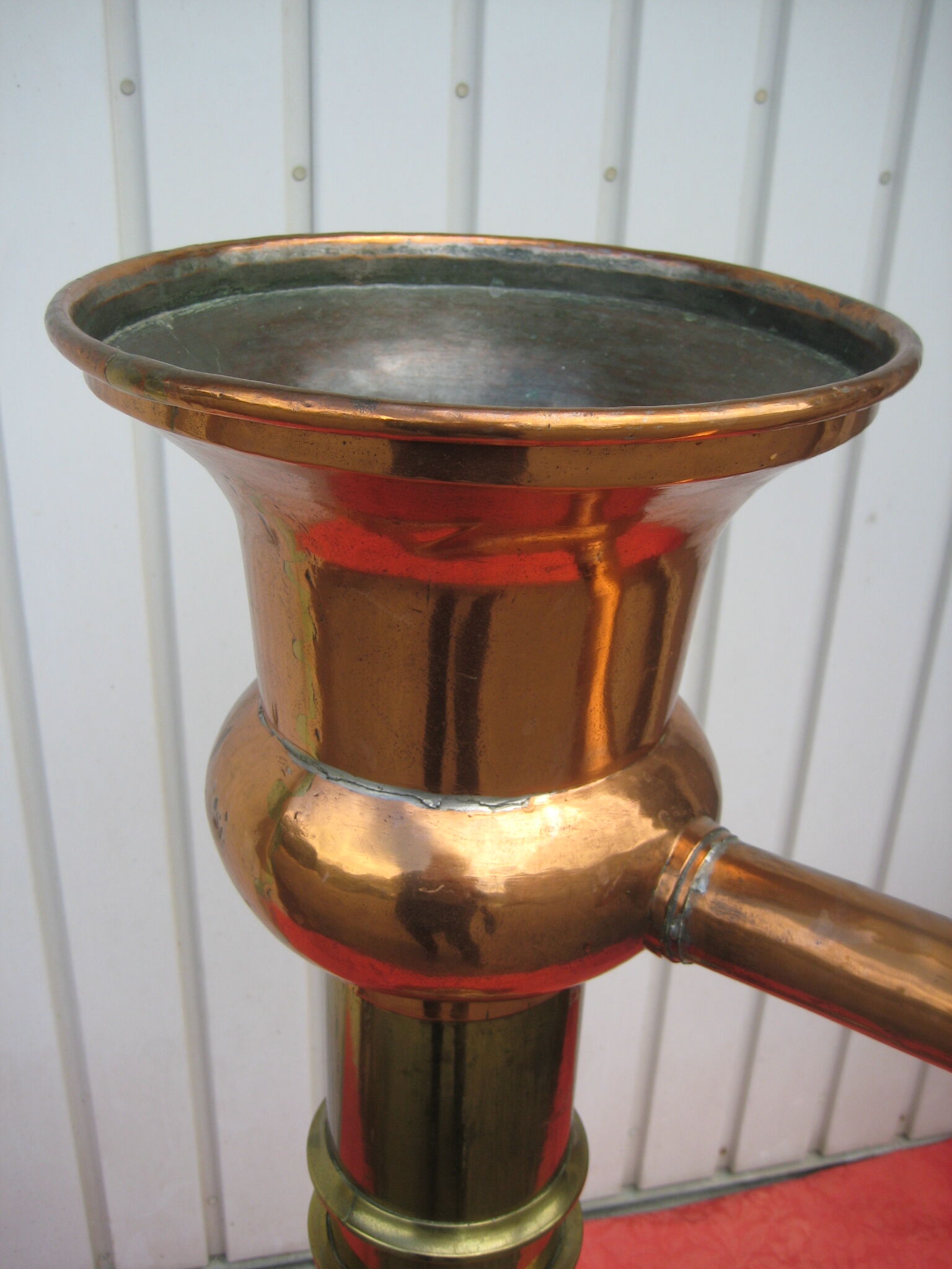 Copper fountain inside