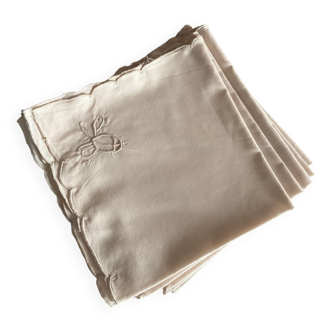 5 serviettes brodées (39 x 39 cm)