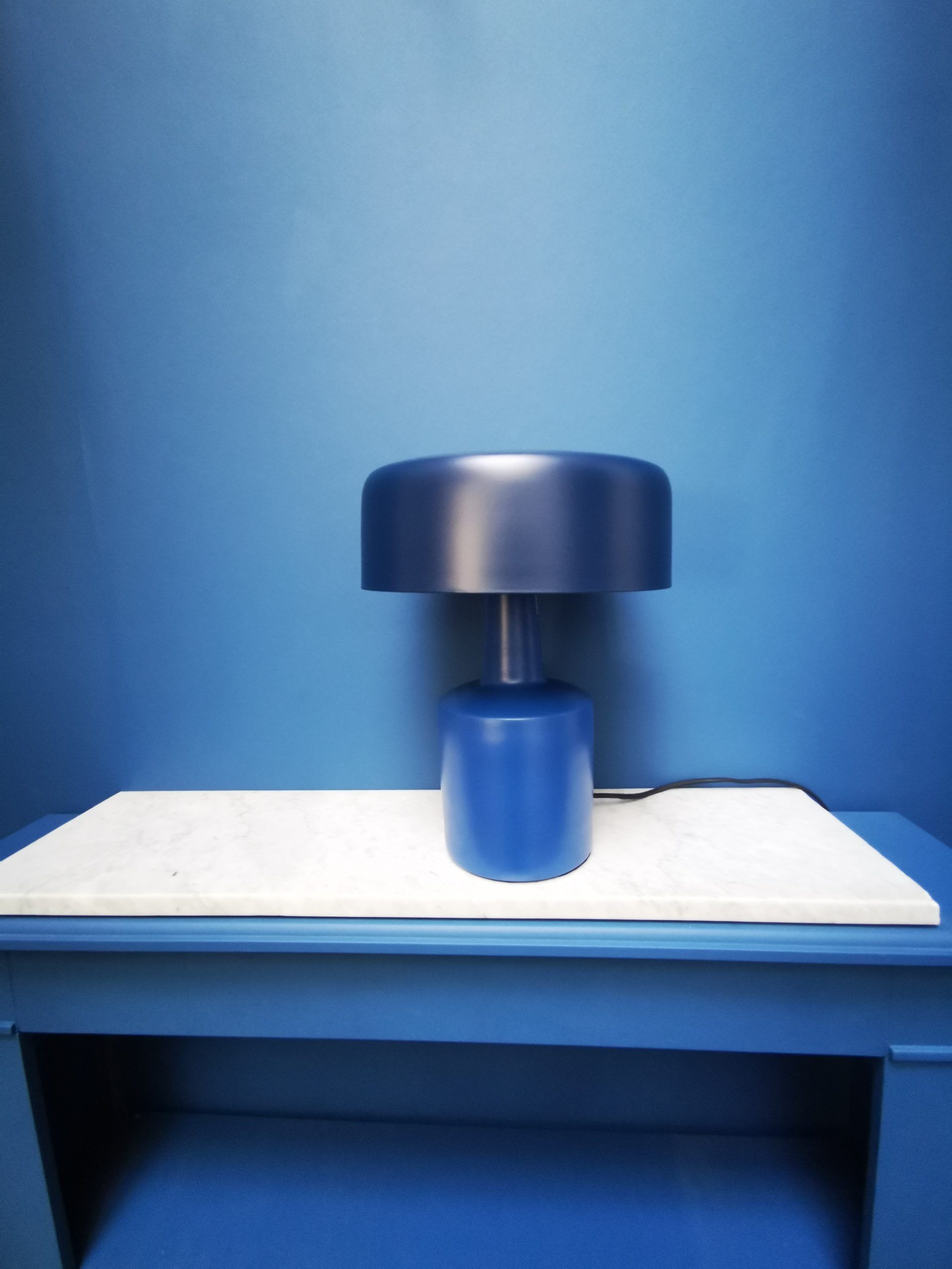 Blue metal lamp