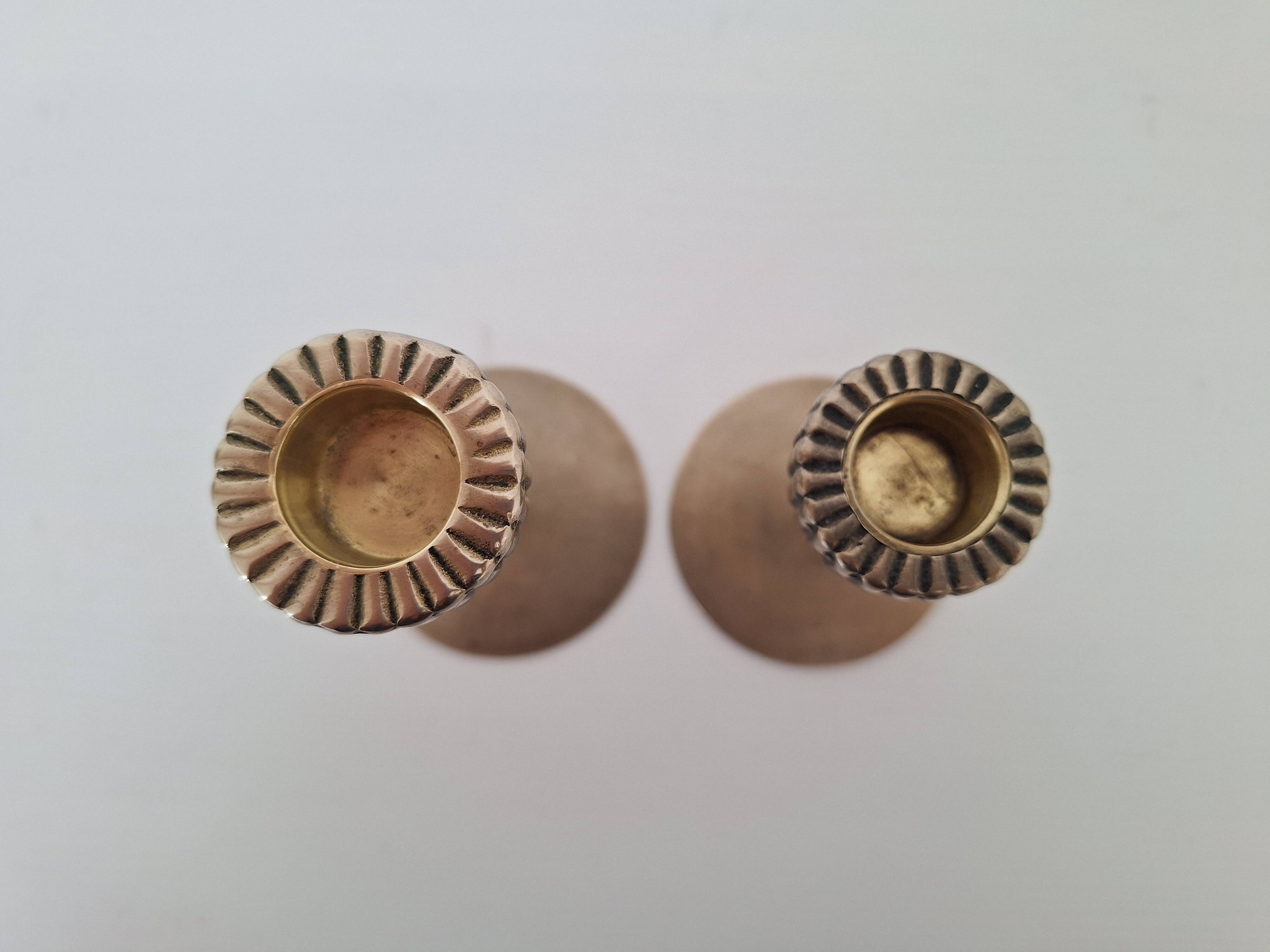 Vintage gold tulip candle holder
