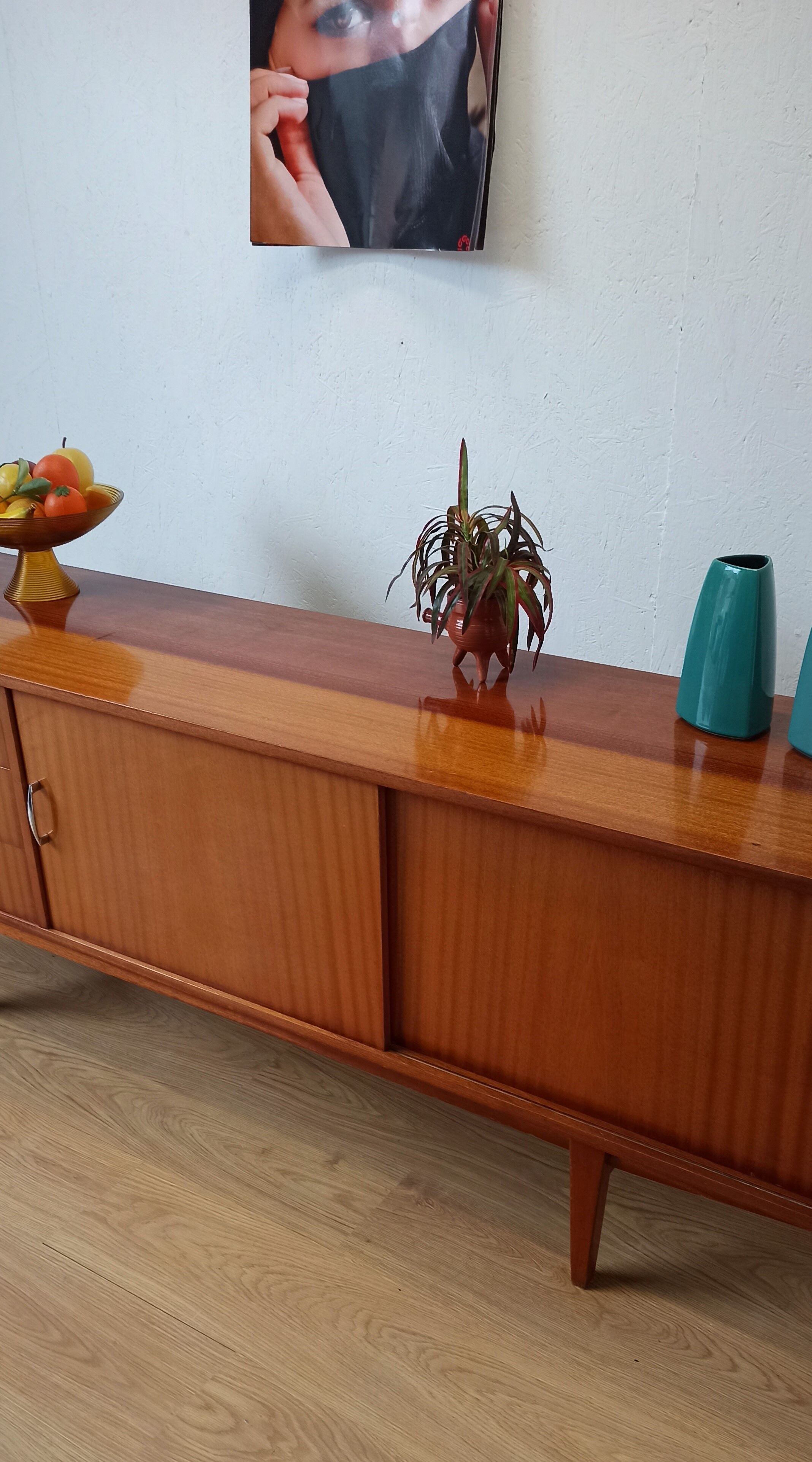 Modernist long sideboard of the 1970s.