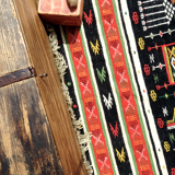 Hand woven wool rug 125x70cm