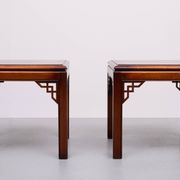 Paire de tables basses Drexel Chippendale en acajou, années 1970, États-Unis