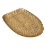 Vintage solid brass leaf pocket 20cm