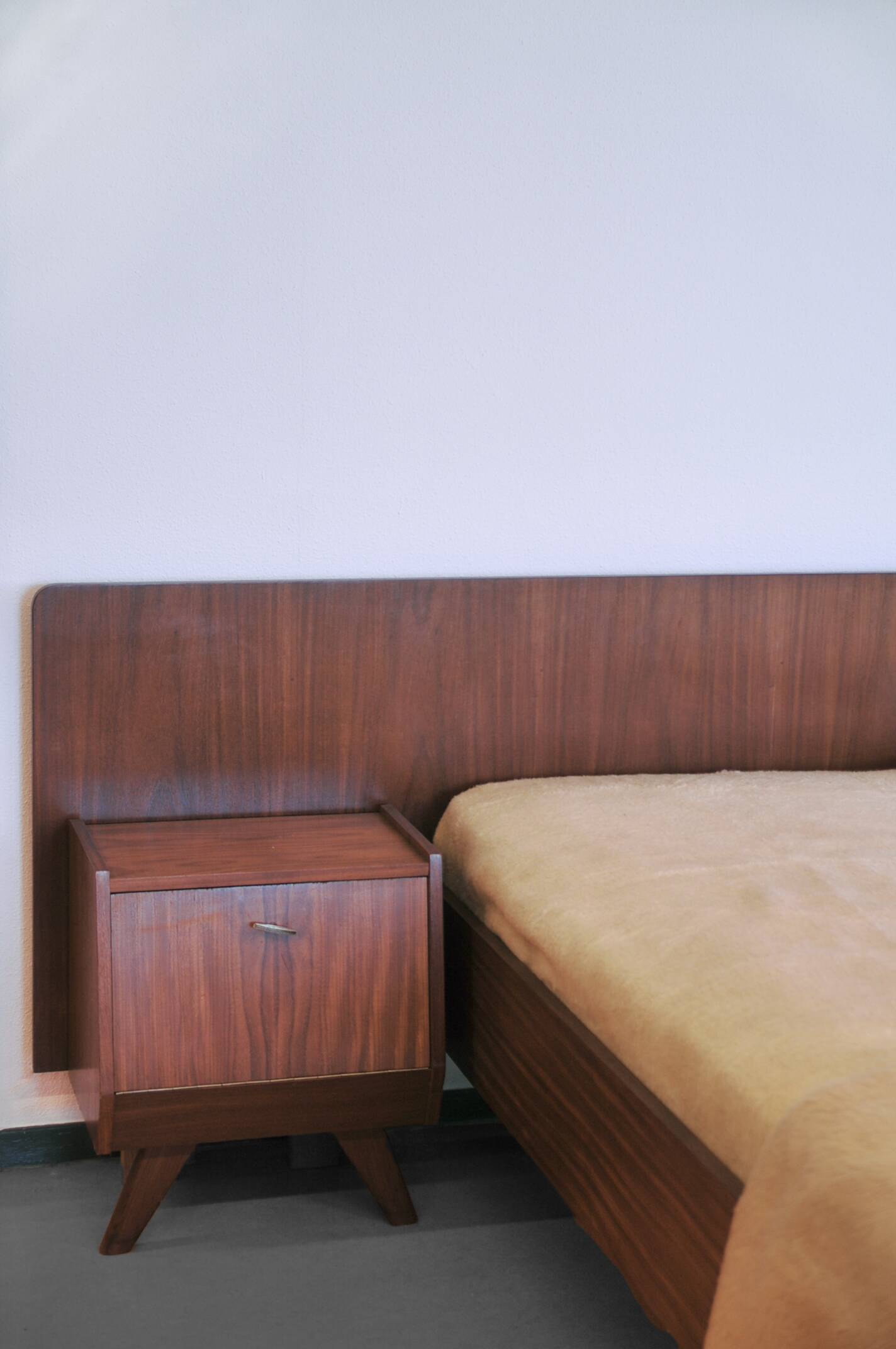 Vintage bed and bedside tables