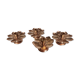 Set of four copper candlesticks in the shape of lotus flowers