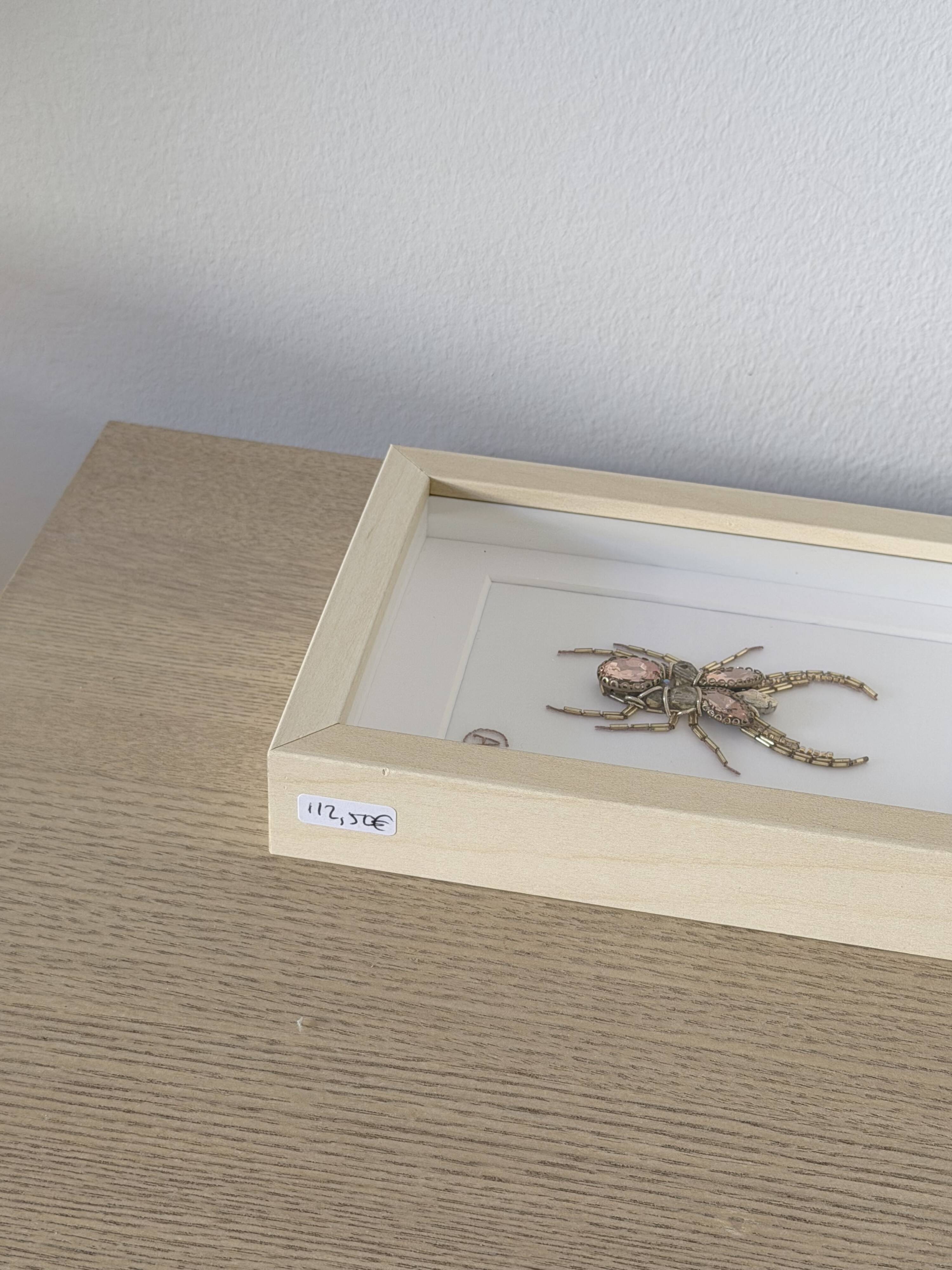 Hand-embroidered insect tableau (unique piece)