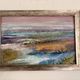 Old Painting Landscape of Tidal Marsh Coastal Impressionist