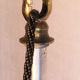Old Bauhaus lamp in mercurized glass chrome industrial suspension.