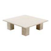 Vintage Italian Modern Travertine Coffee Table 1970