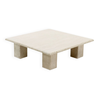 Mid Century Italian Modern Travertine Coffee Table 1970s