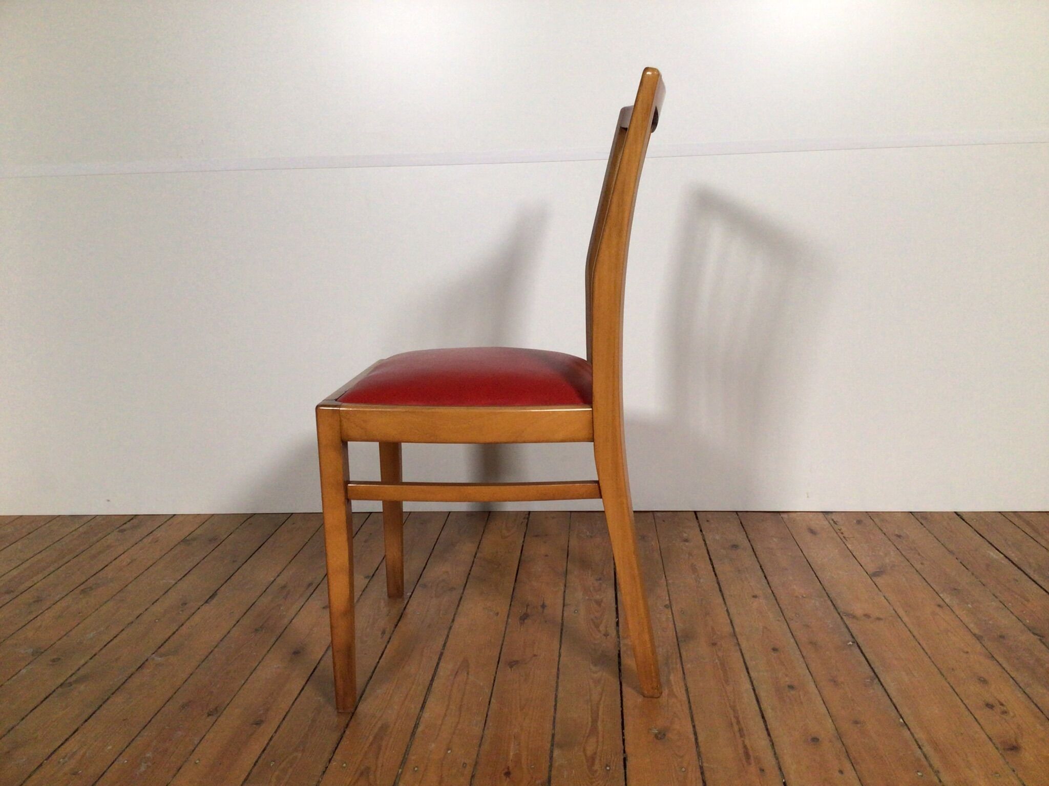 Ensemble de 6 chaises de salle à manger en bois sixties