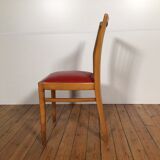 Ensemble de 6 chaises de salle à manger en bois sixties