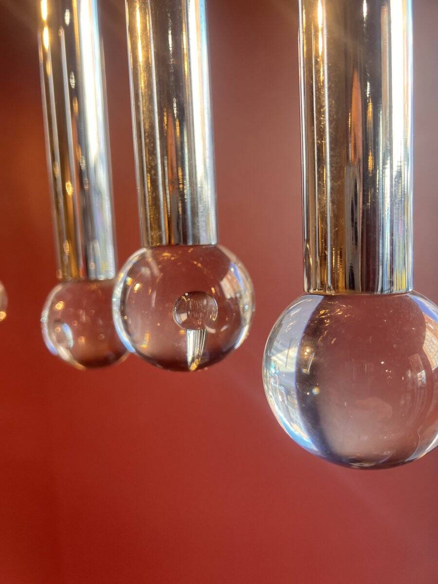 Chrome and glass chandelier by Gaetano Sciolari, 1960s
