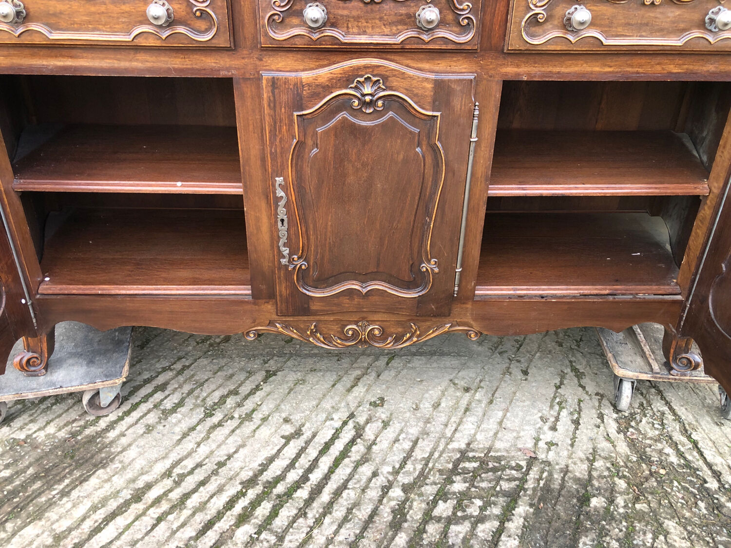 Louis XV style sideboard in solid walnut
