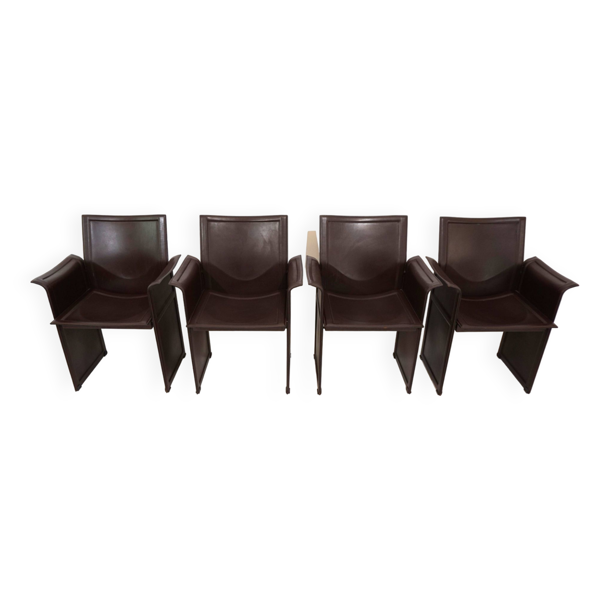 Set of 4 Matteo Grassi Korium dining/conference chairs by Tito Agnoli